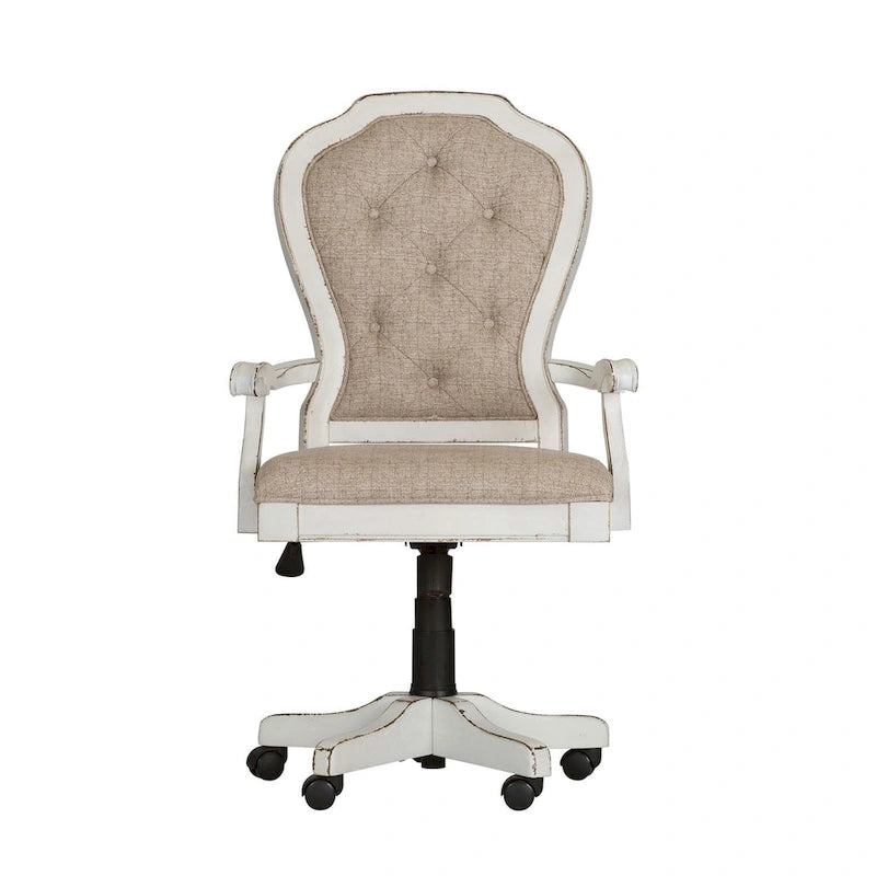 Magnolia Manor Antique White Weathered Bark Jr Executive Desk Chair