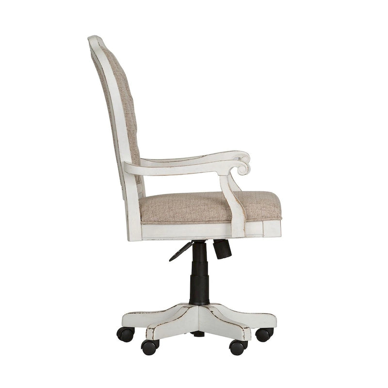 Magnolia Manor Antique White Weathered Bark Jr Executive Desk Chair