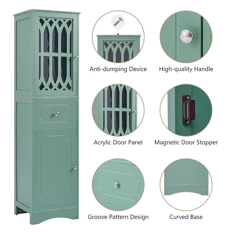 Bathroom Cabinet with Drawer and Doors