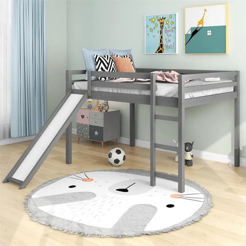 Merax Full Loft Bed with Slide