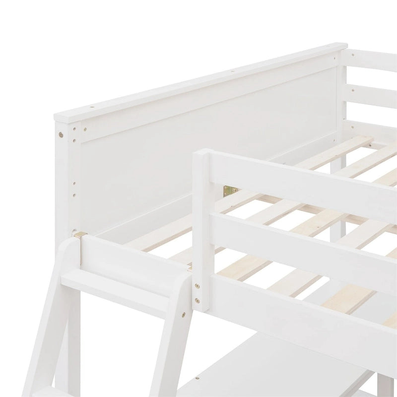 Merax Full Size Loft Bed with Shelves and Desk