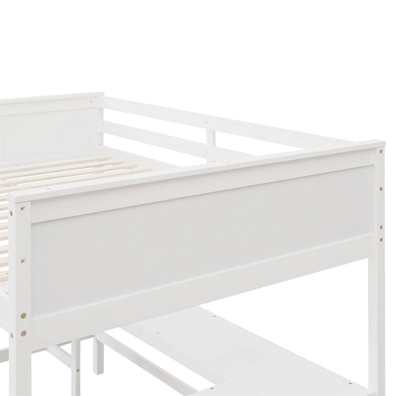 Merax Full Size Loft Bed with Shelves and Desk