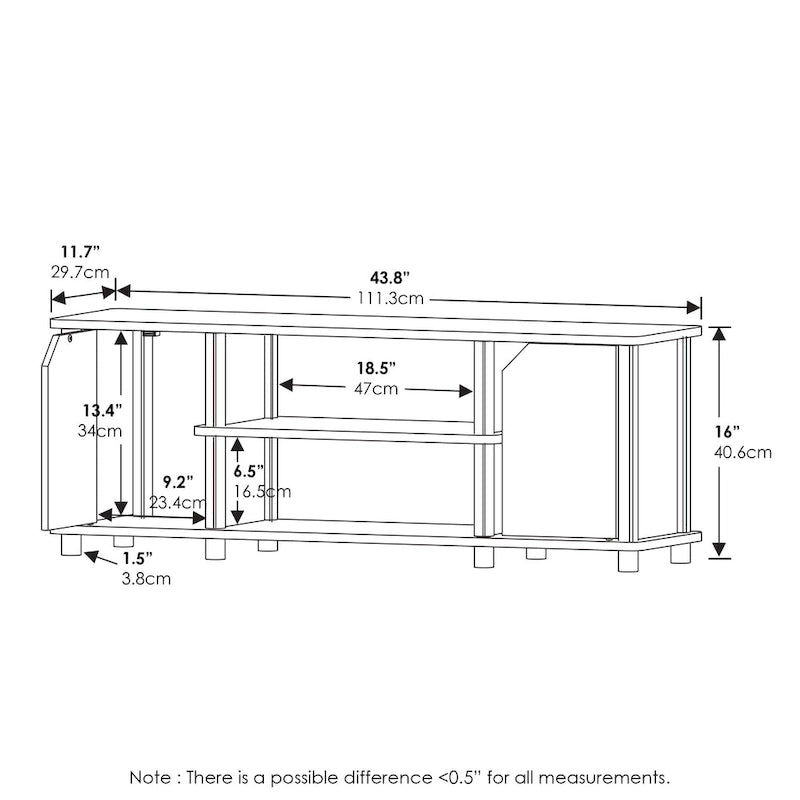 Furinno Brahms TV Stand with Shelves and Storage