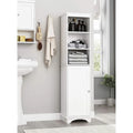 Spirich-3 Tier Bathroom Cabinet Shelves Wooden,Bathroom Storage with door,White