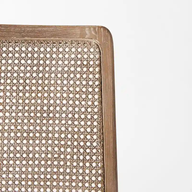Clara Light Brown Wood Cream Seat Armless Dining Chair