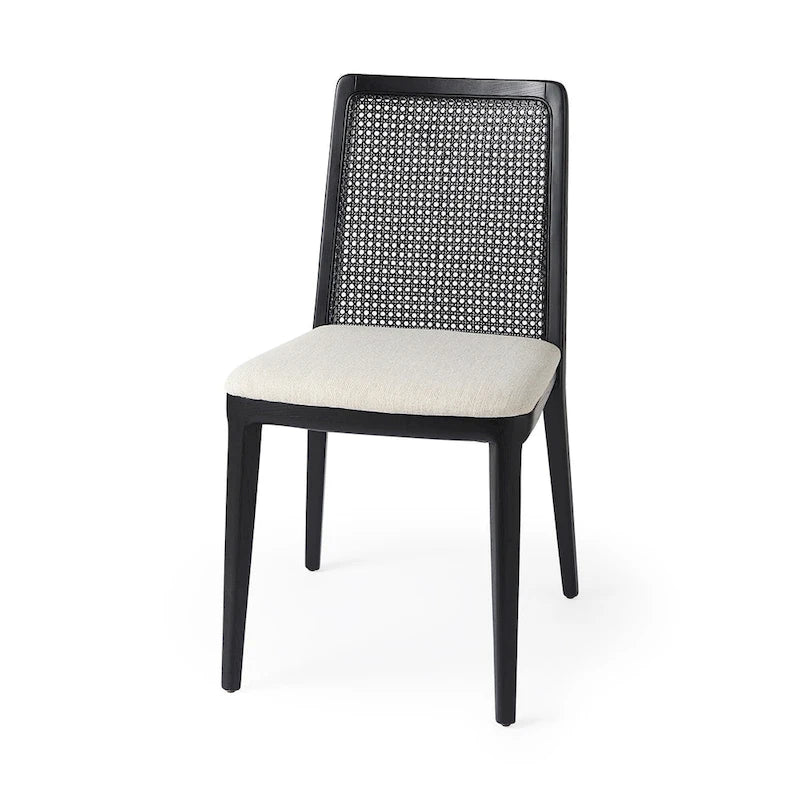 Clara Light Brown Wood Cream Seat Armless Dining Chair