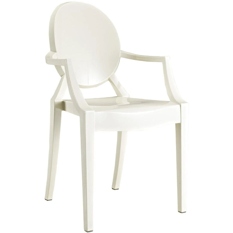Crystal Transparent Stackable Plastic Armchair With Back Arms Accent Dining Designer Modern Work Task Desk