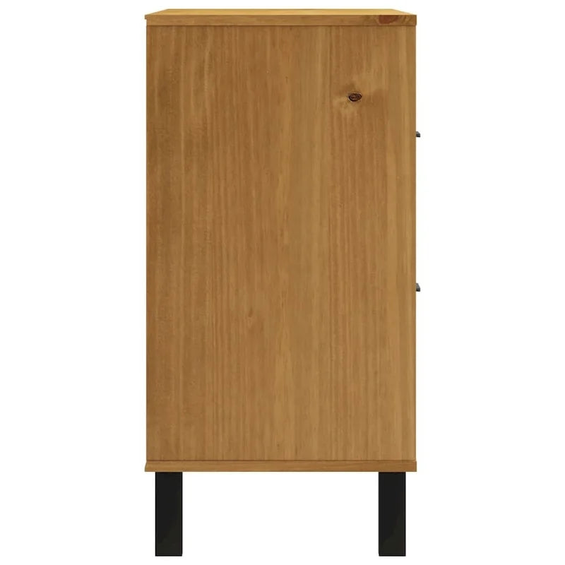 vidaXL Sideboard with Glass Door FLAM 31.5x15.7x31.5 Solid Wood Pine - 31.5 x 15.7 x 31.5