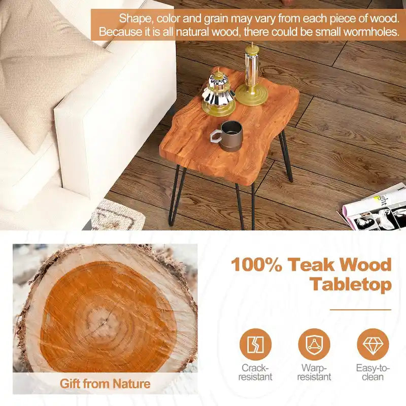 Reclaimed Recycled Teak Wood End Table