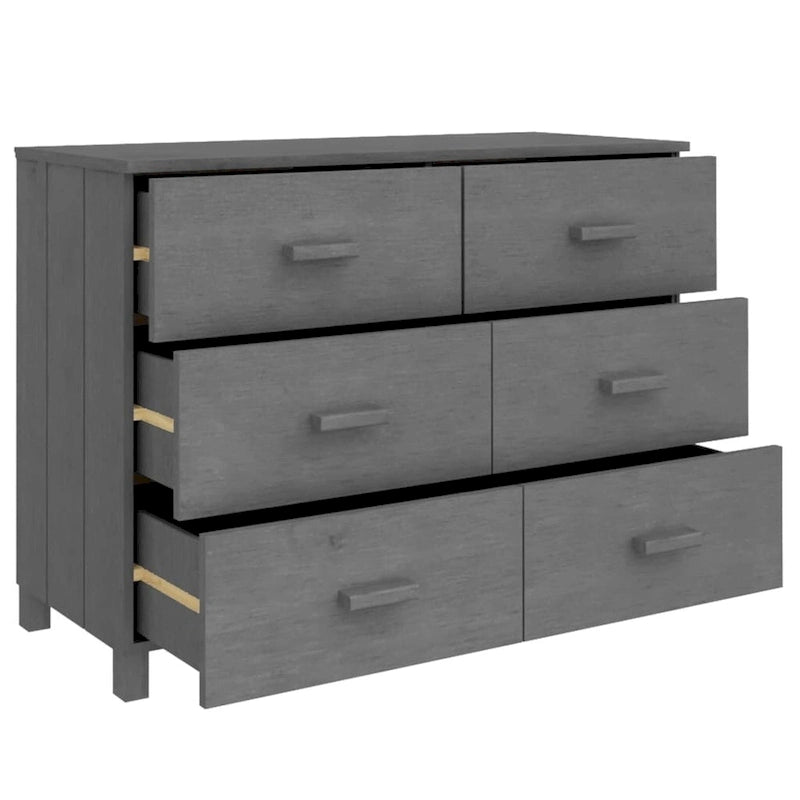 vidaXL Sideboard Buffet Console Cabinet with Storage HAMAR Solid Wood Pine - 44.5x15.7x31.5
