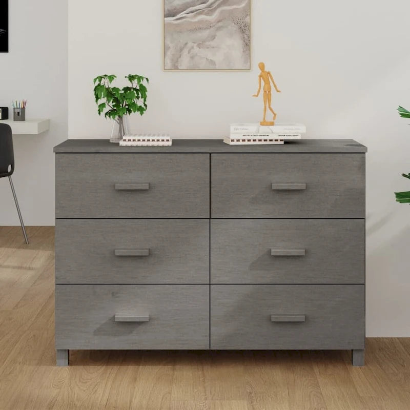 vidaXL Sideboard Buffet Console Cabinet with Storage HAMAR Solid Wood Pine - 44.5x15.7x31.5