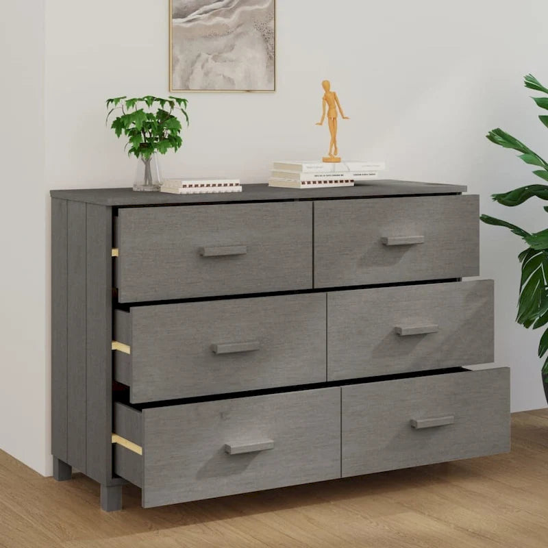 vidaXL Sideboard Buffet Console Cabinet with Storage HAMAR Solid Wood Pine - 44.5x15.7x31.5