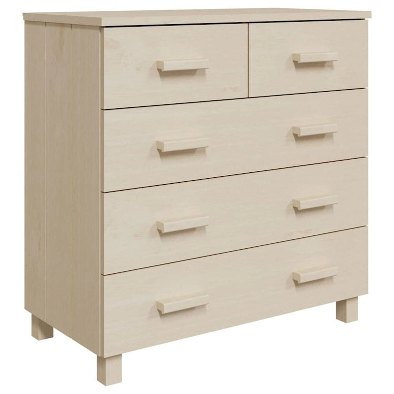 vidaXL Sideboard Bar Buffet Console Cabinet with Drawers HAMAR Solid Wood Pine - 31.1x15.7x31.5