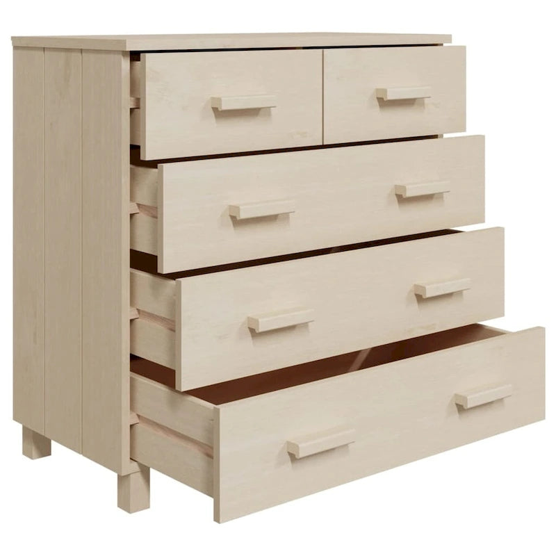 vidaXL Sideboard Bar Buffet Console Cabinet with Drawers HAMAR Solid Wood Pine - 31.1x15.7x31.5