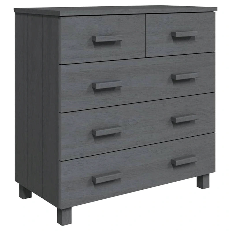 vidaXL Sideboard Bar Buffet Console Cabinet with Drawers HAMAR Solid Wood Pine - 31.1x15.7x31.5