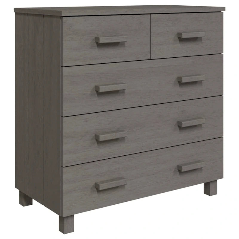 vidaXL Sideboard Bar Buffet Console Cabinet with Drawers HAMAR Solid Wood Pine - 31.1x15.7x31.5