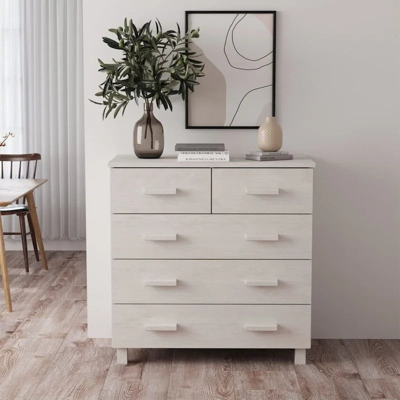 vidaXL Sideboard Bar Buffet Console Cabinet with Drawers HAMAR Solid Wood Pine - 31.1x15.7x31.5