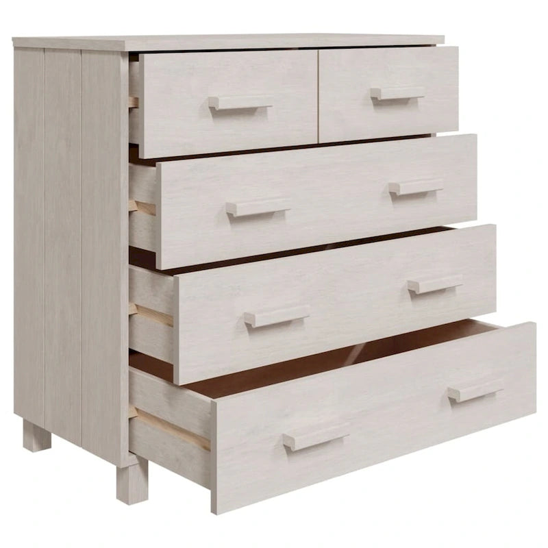 vidaXL Sideboard Bar Buffet Console Cabinet with Drawers HAMAR Solid Wood Pine - 31.1x15.7x31.5