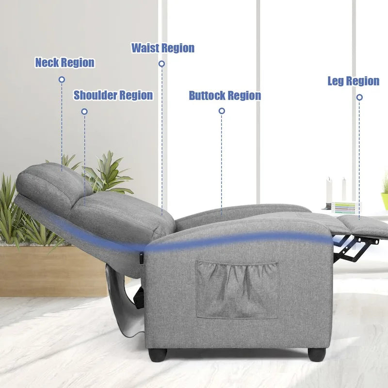Recliner Massage Chair, Ergonomic Adjustable Single Sofa with Padded