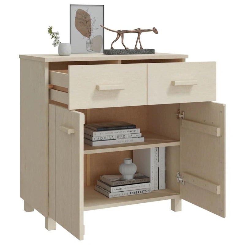 vidaXL Sideboard Buffet Console Cabinet with Storage HAMAR Solid Wood Pine - 31.1x15.7x31.5