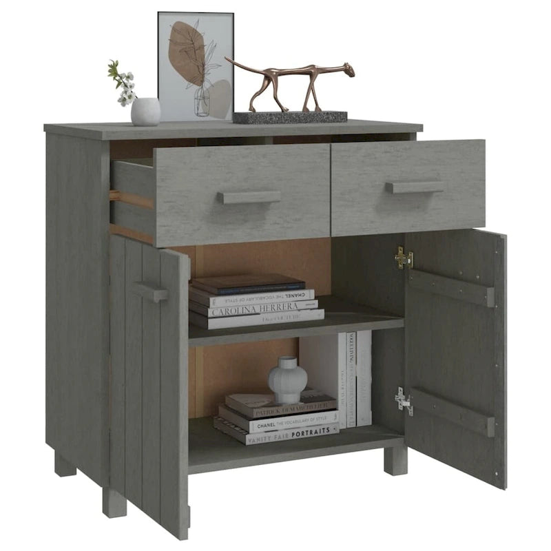 vidaXL Sideboard Buffet Console Cabinet with Storage HAMAR Solid Wood Pine - 31.1x15.7x31.5