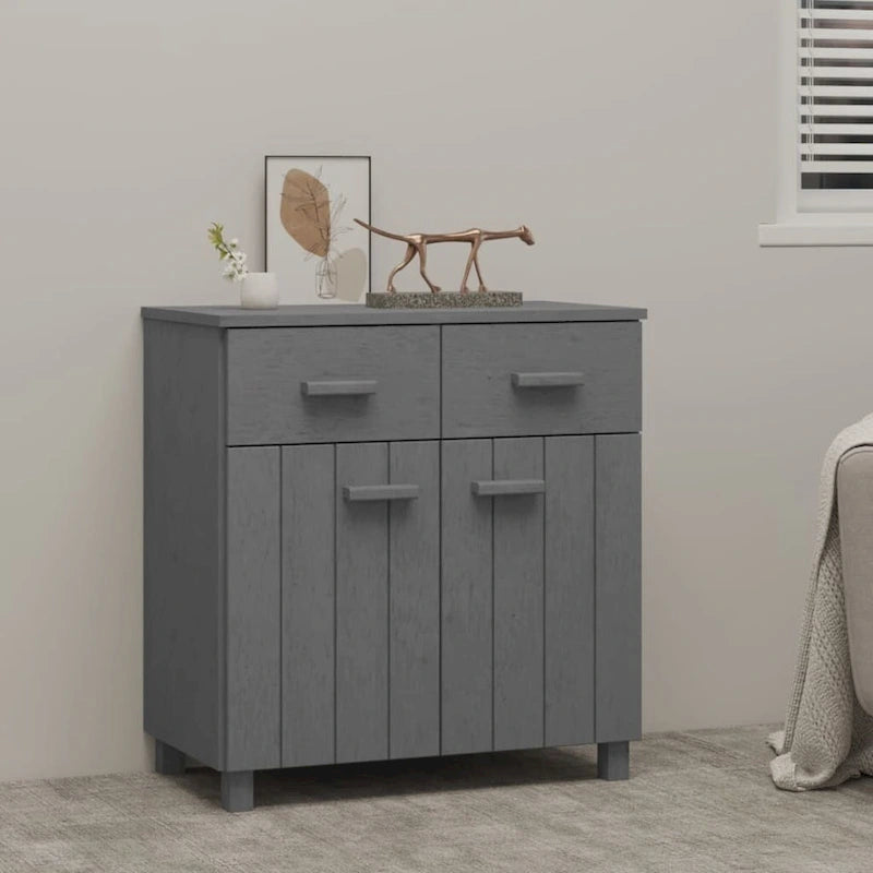 vidaXL Sideboard Buffet Console Cabinet with Storage HAMAR Solid Wood Pine - 31.1x15.7x31.5