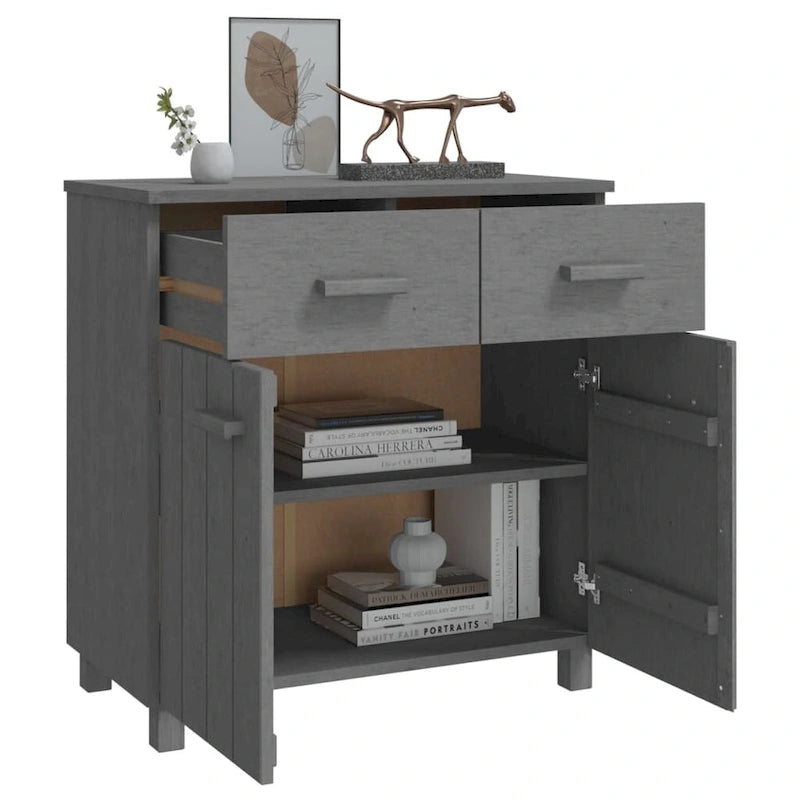 vidaXL Sideboard Buffet Console Cabinet with Storage HAMAR Solid Wood Pine - 31.1x15.7x31.5