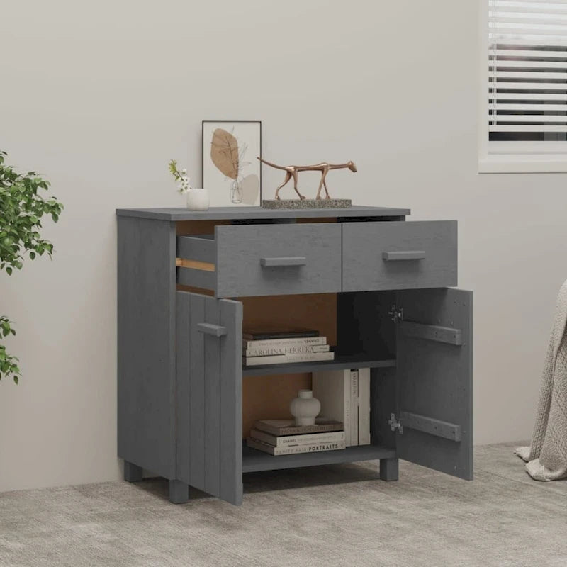 vidaXL Sideboard Buffet Console Cabinet with Storage HAMAR Solid Wood Pine - 31.1x15.7x31.5