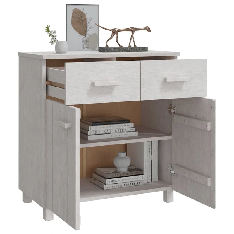 vidaXL Sideboard Buffet Console Cabinet with Storage HAMAR Solid Wood Pine - 31.1x15.7x31.5