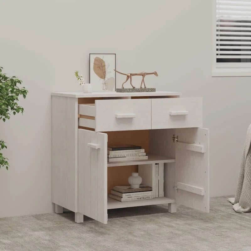 vidaXL Sideboard Buffet Console Cabinet with Storage HAMAR Solid Wood Pine - 31.1x15.7x31.5