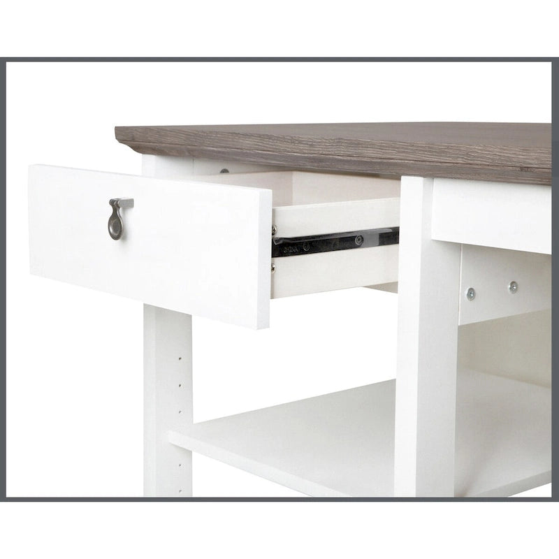 Saint Birch Finley Contemporary Two-Tone 59-inch Writing Desk with Storage