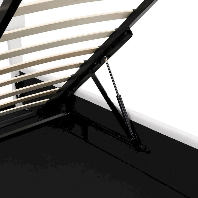 Full size Upholstered Platform bed with a Hydraulic Storage System