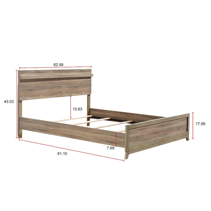 Daemon 3 Piece Light Brown Panel Bedroom Set
