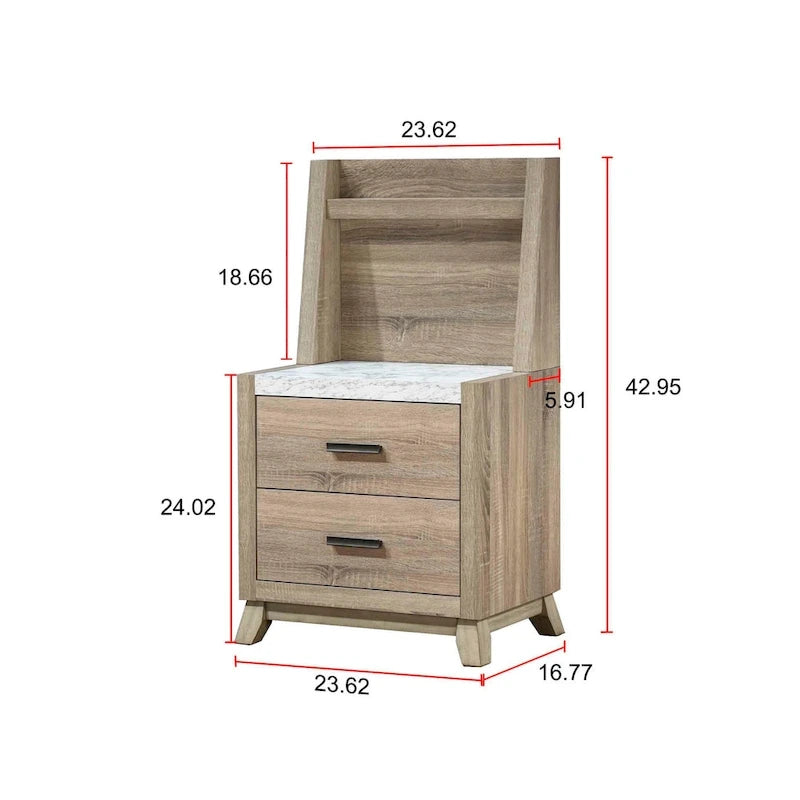 Daemon 3 Piece Light Brown Panel Bedroom Set