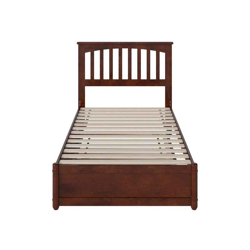 Everett Platform Bed with Panel Footboard and Twin Trundle
