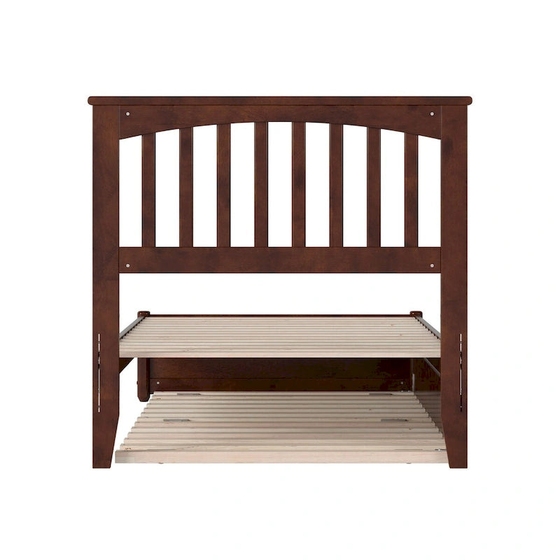 Everett Platform Bed with Panel Footboard and Twin Trundle