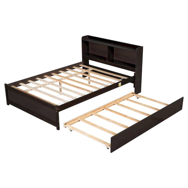 Bed with Trundle,Bookcase