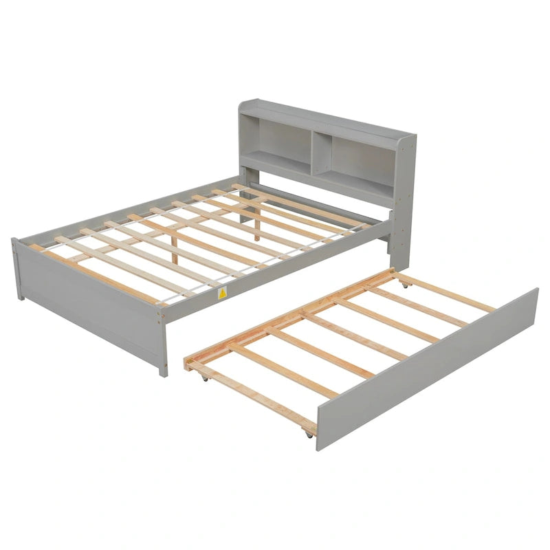 Bed with Trundle,Bookcase