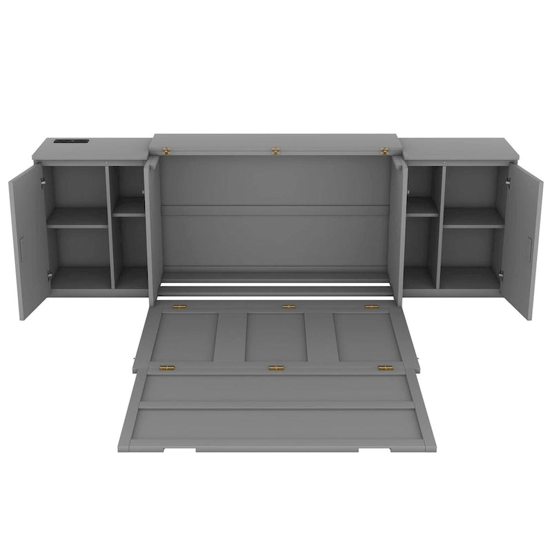 QW Full Size Murphy Bed with Shelves