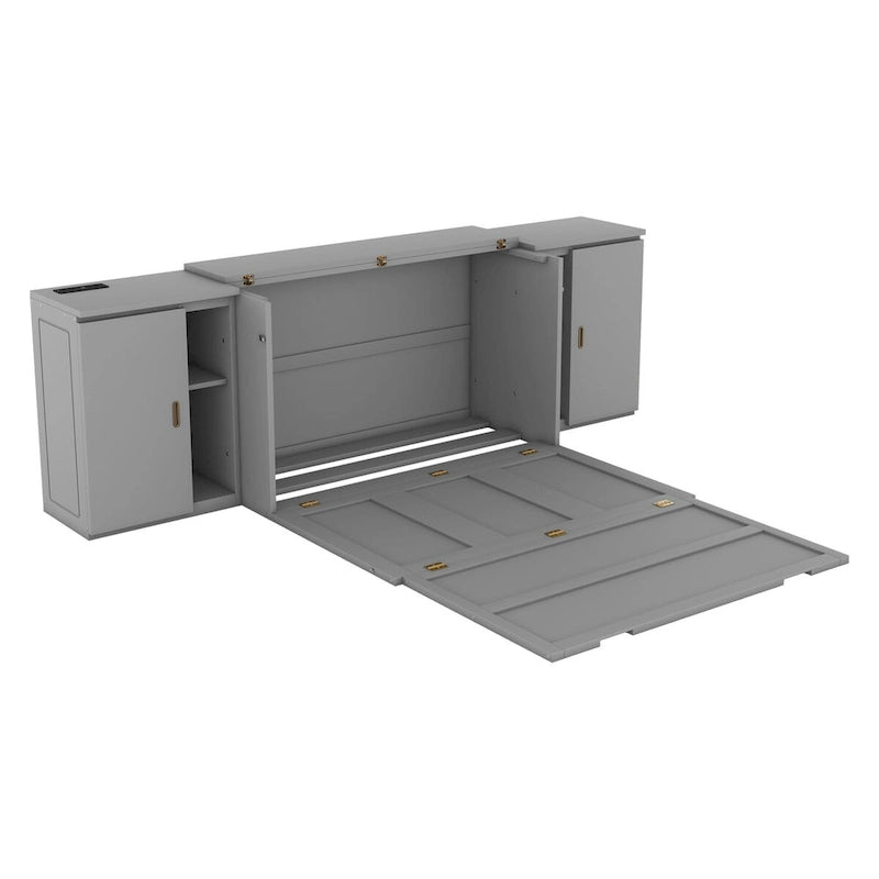 QW Full Size Murphy Bed with Shelves