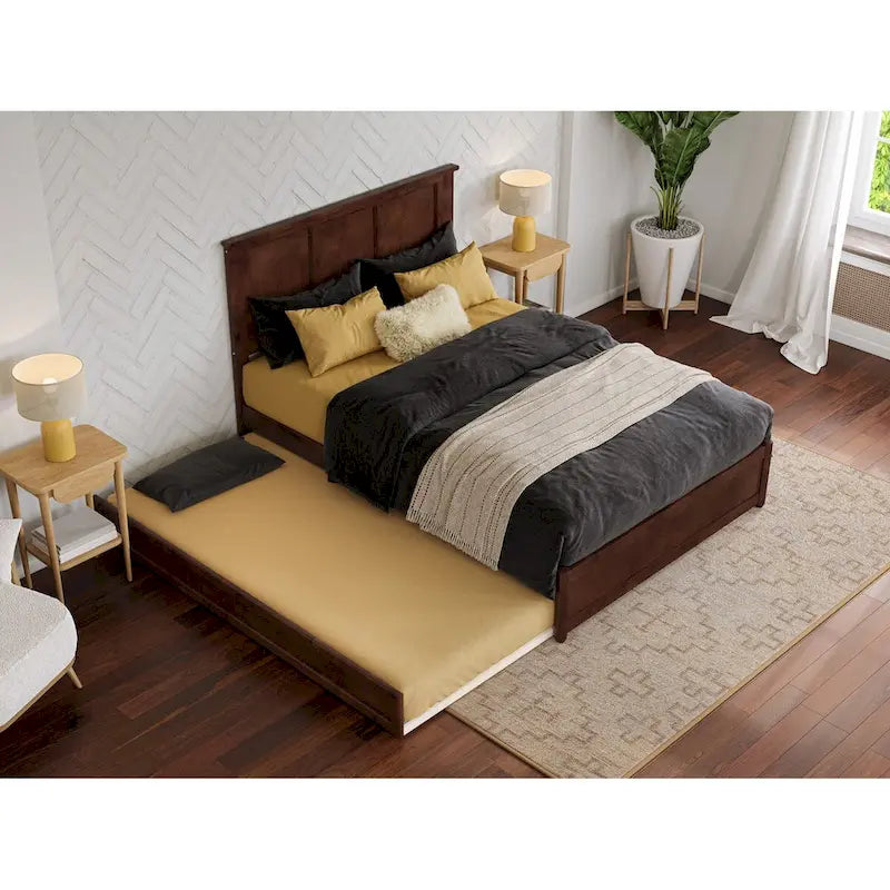 Felicity Platform Bed with Panel Footboard and Twin Trundle