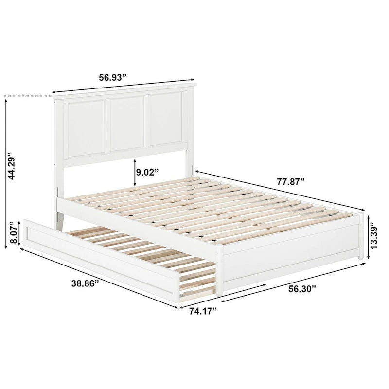 Felicity Platform Bed with Panel Footboard and Twin Trundle