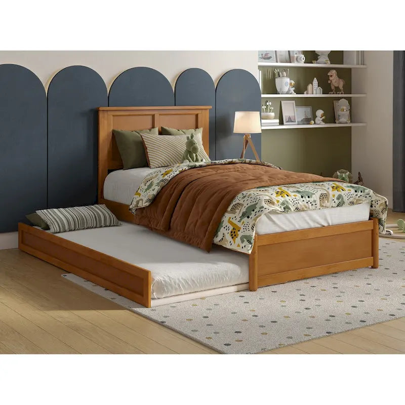 Felicity Platform Bed with Panel Footboard and Twin Trundle