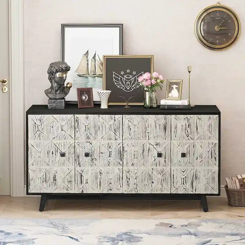 59.84 Vintage Freestanding Storage Cabinet with 4 Doors