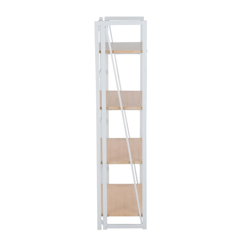 Dakota Contemporary Bookcase in Painted Metal and Natural Wood
