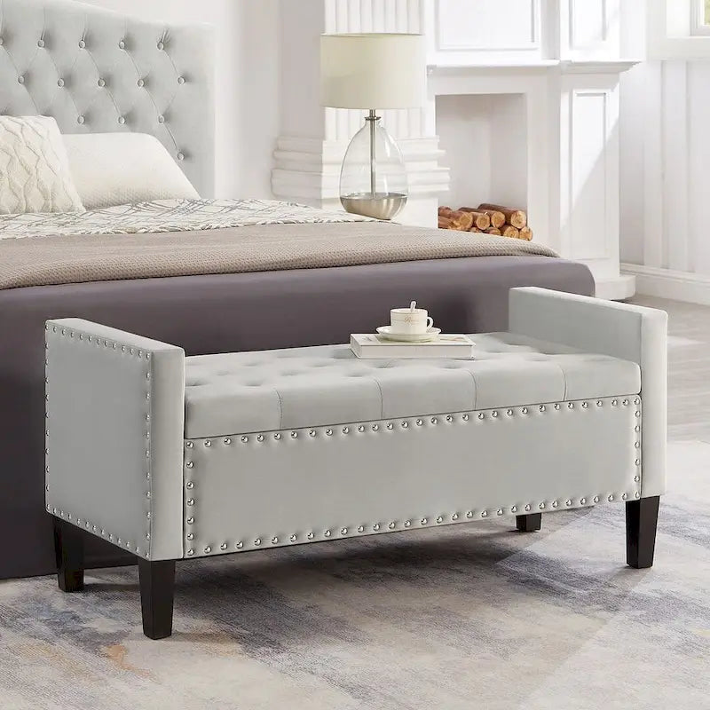 Tufted Button Storage Ottoman Bench - 48L x 18.5W x 22 H