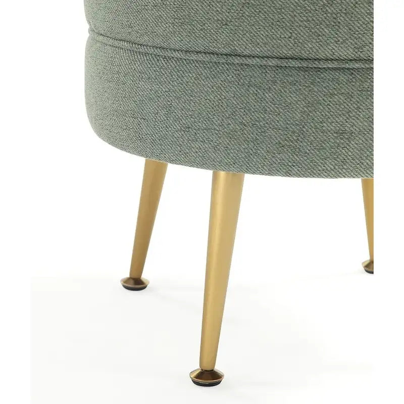 Manhattan Comfort Bailey Mid Century Modern Woven Upholstered Round Ottoman