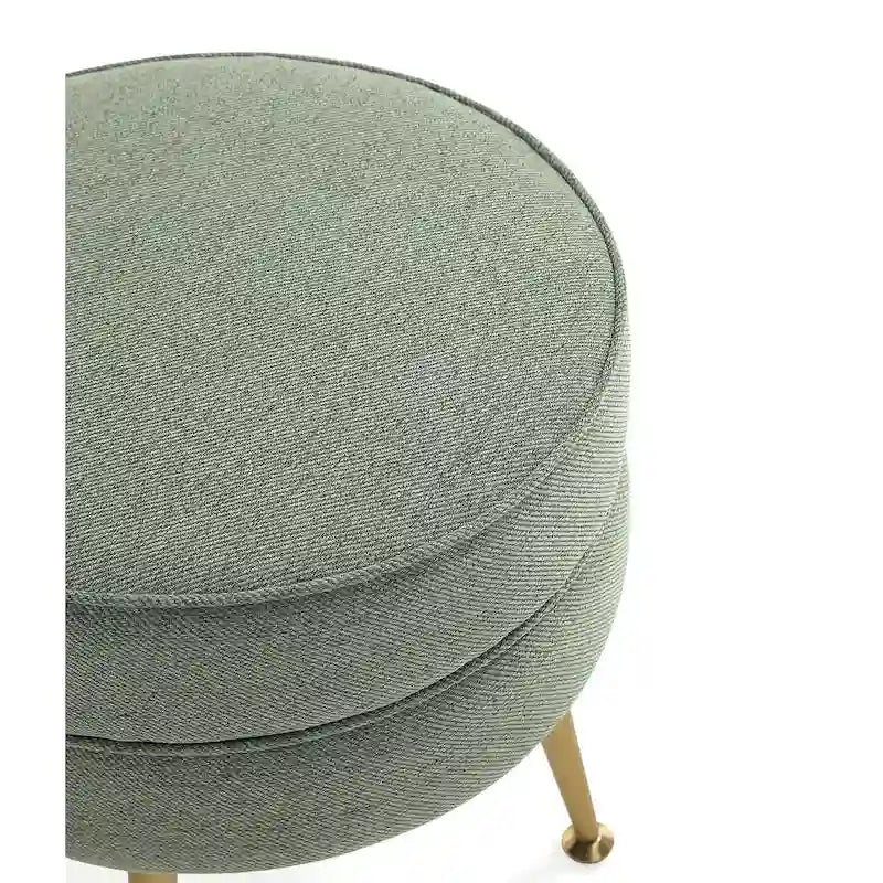 Manhattan Comfort Bailey Mid Century Modern Woven Upholstered Round Ottoman