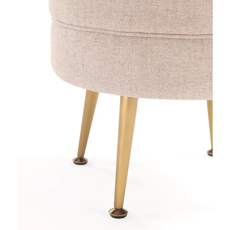 Manhattan Comfort Bailey Mid Century Modern Woven Upholstered Round Ottoman