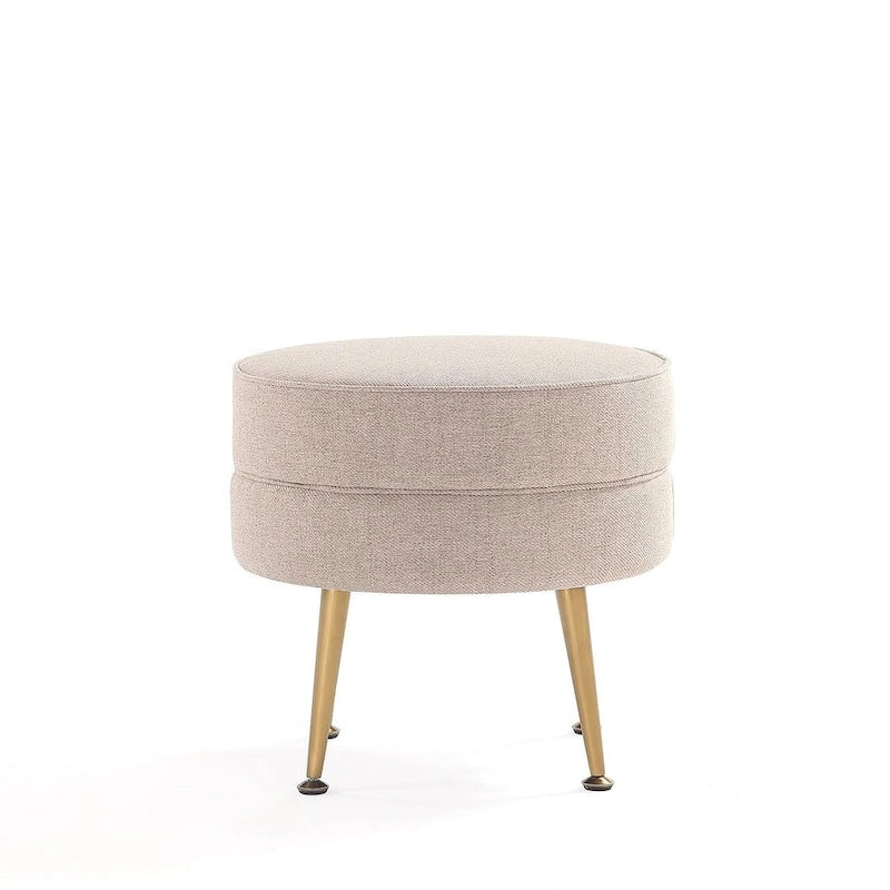 Manhattan Comfort Bailey Mid Century Modern Woven Upholstered Round Ottoman